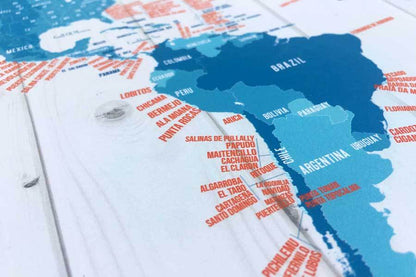 Surfing Map, Foam Mounted with Push Pins Map World Vibe Studio 