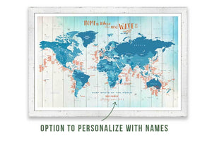 Framed push pin map, Surfing Spots Map World Vibe Studio 