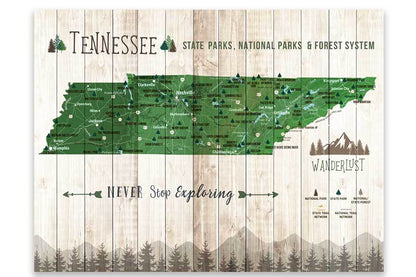 Tennessee State Park Map, Explore Tennessee Map World Vibe Studio 