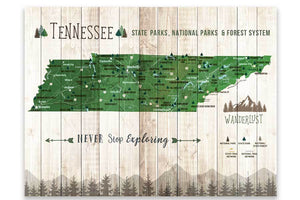 Tennessee State Park Map, Explore Tennessee Map World Vibe Studio 