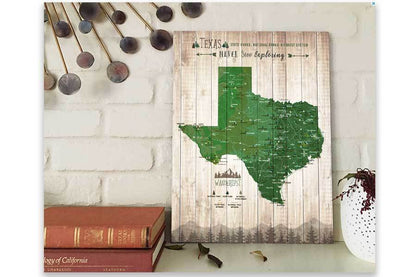 Texas Map, State Park Map of Texas Map World Vibe Studio 