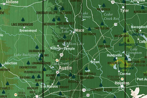 Texas Map, State Park Map of Texas Map World Vibe Studio 
