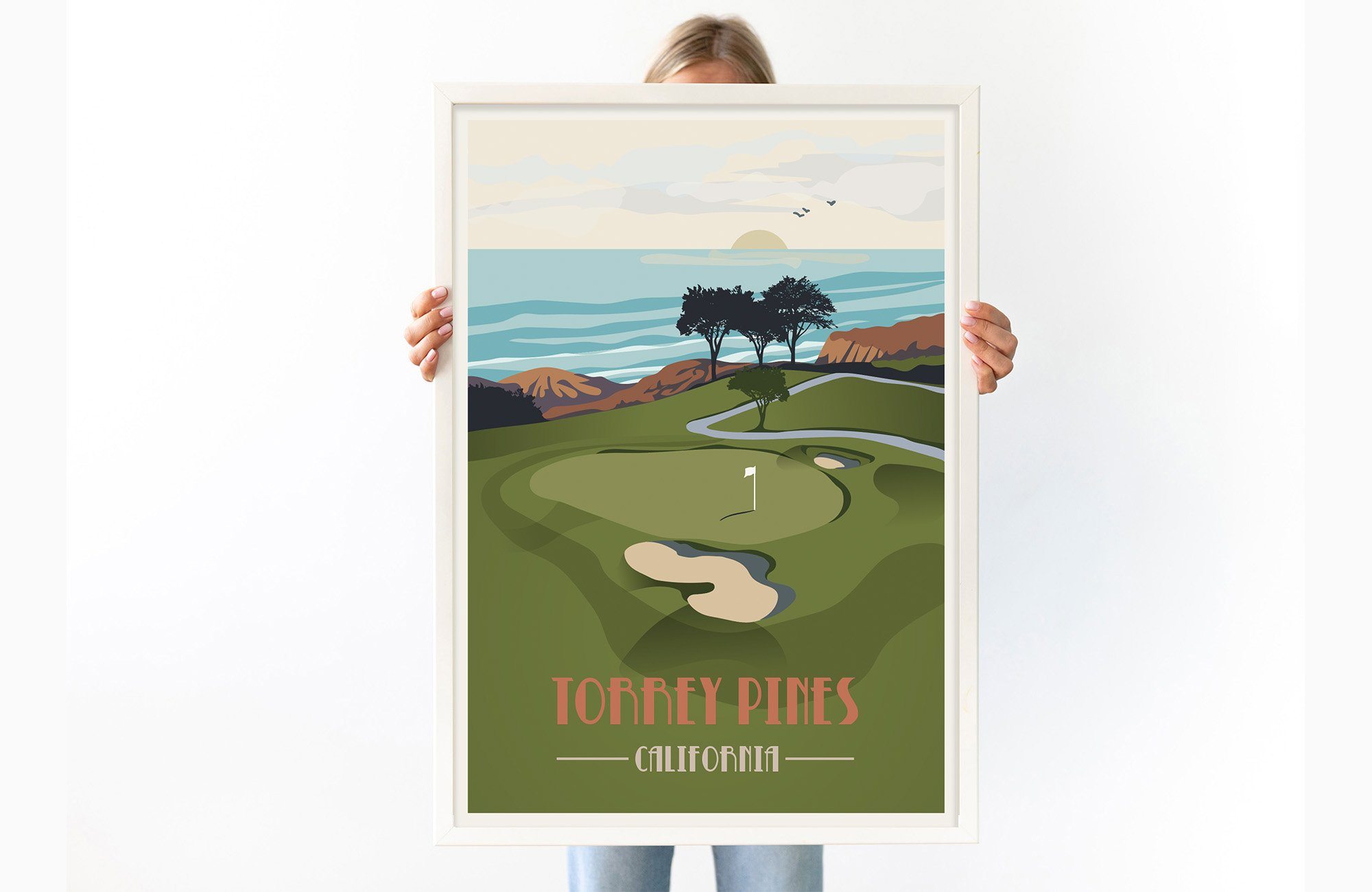 Torrey Pines Golf Club Poster, Golf Clubs of America, Unframed Map World Vibe Studio 