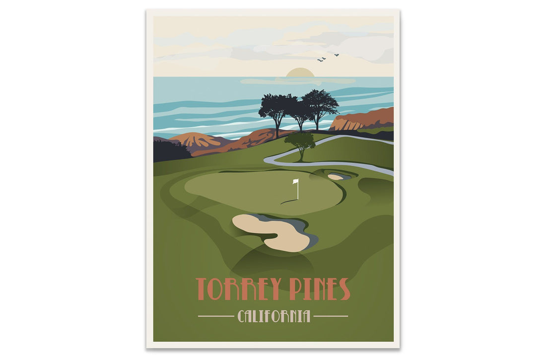 Torrey Pines Golf Club Poster, Golf Clubs of America, Unframed Map World Vibe Studio 