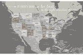 US Canvas Map with Caribbean, Photo Board Map World Vibe Studio 