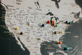 World Map on Canvas, Photo Board, Large, Pins included, 48 W X36 H Map World Vibe Studio 