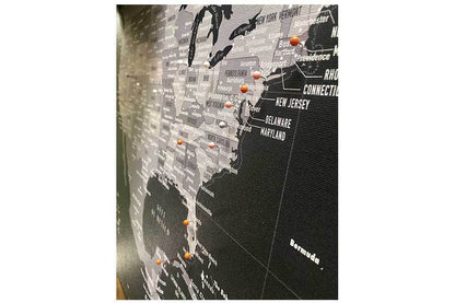 US Map with Caribbean, Canvas Board, Modern Charcoal Map World Vibe Studio 