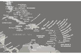 US Canvas Map with Caribbean, Photo Board Map World Vibe Studio 