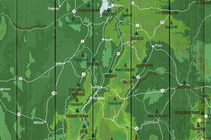 Utah State Parks Map, Custom, Canvas Map World Vibe Studio 