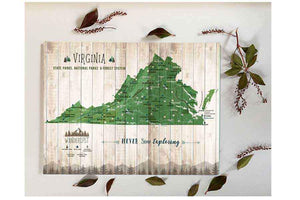 Virginia State Park Map, Custom options Map World Vibe Studio 