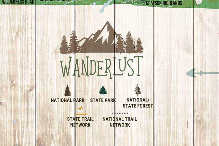 Virginia State Park Map, Custom options Map World Vibe Studio 