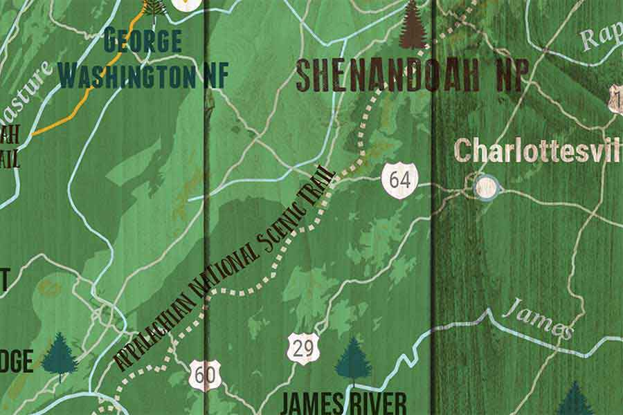 Virginia State Park Map, Custom options Map World Vibe Studio 