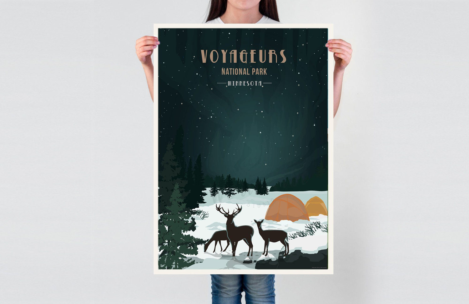 Voyageurs National Park, Minnesota, National Park Poster, Unframed Map World Vibe Studio 