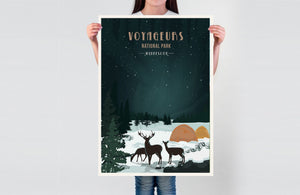 Voyageurs National Park, Minnesota, National Park Poster, Unframed Map World Vibe Studio 