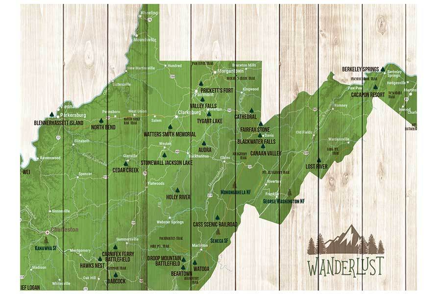 West Virginia State park Map Map World Vibe Studio 