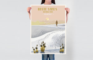 White Sands National Park, New Mexico, National Park Prints, Unframed Map World Vibe Studio 