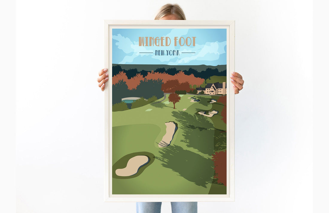 Winged Foot Golf Club Poster, New York, Golf Clubs of America, Unframed Map World Vibe Studio 