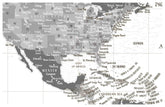 Push Pin Canvas Map, Neutral, Many Sizes Map World Vibe Studio 