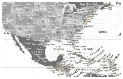 Push Pin Canvas Map, Neutral, Many Sizes Map World Vibe Studio 