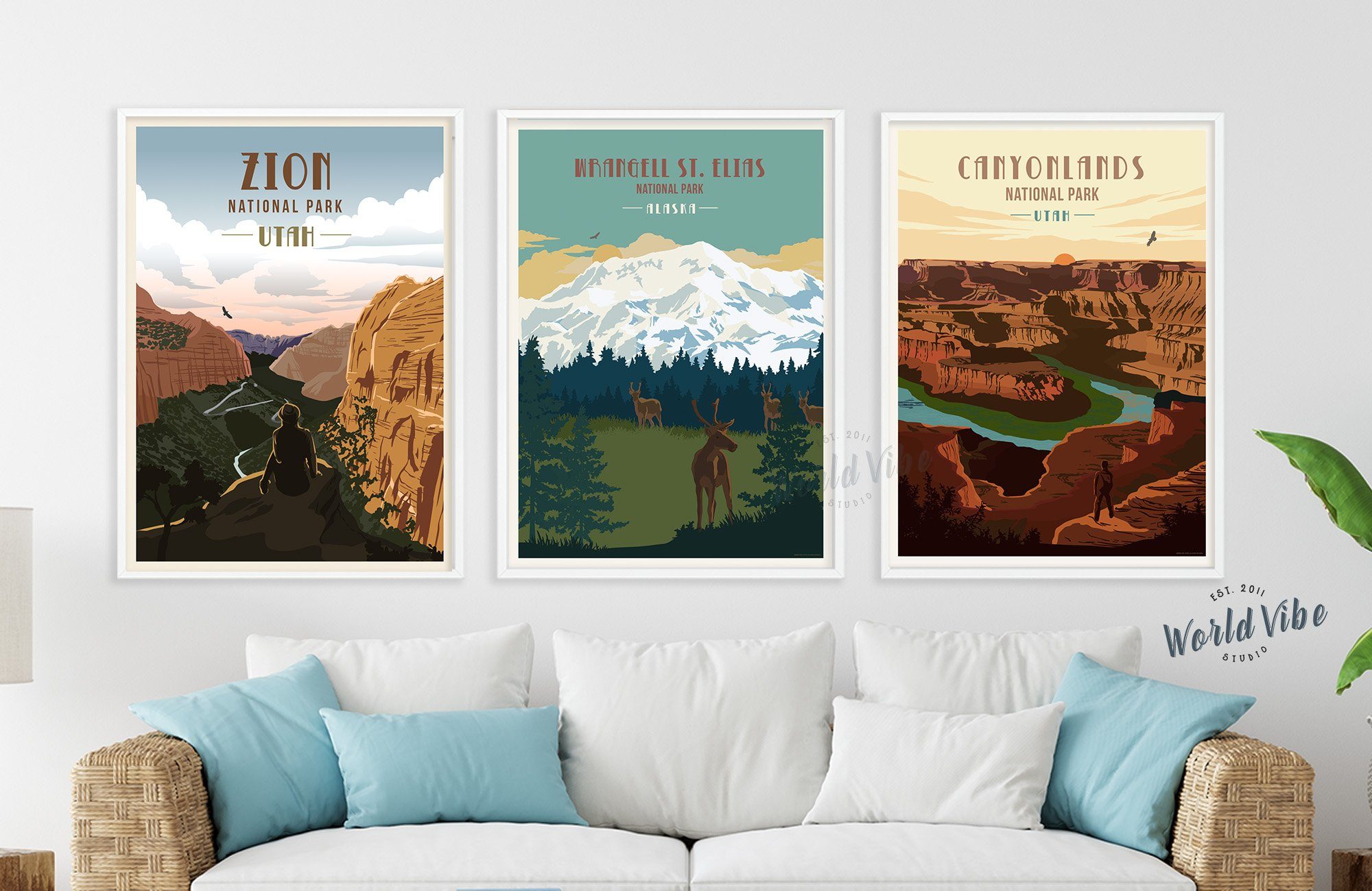 Wrangell St. Elias National Park, Alaska, National Park Poster, Unframed Map World Vibe Studio 