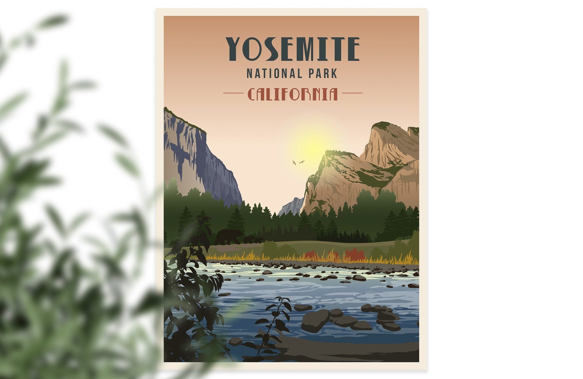 Yosemite National Park, Poster, Unframed Map World Vibe Studio 