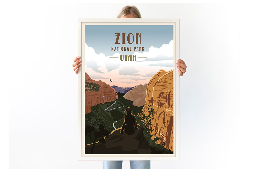 Zion National Park, National Park Poster, Unframed Map World Vibe Studio 