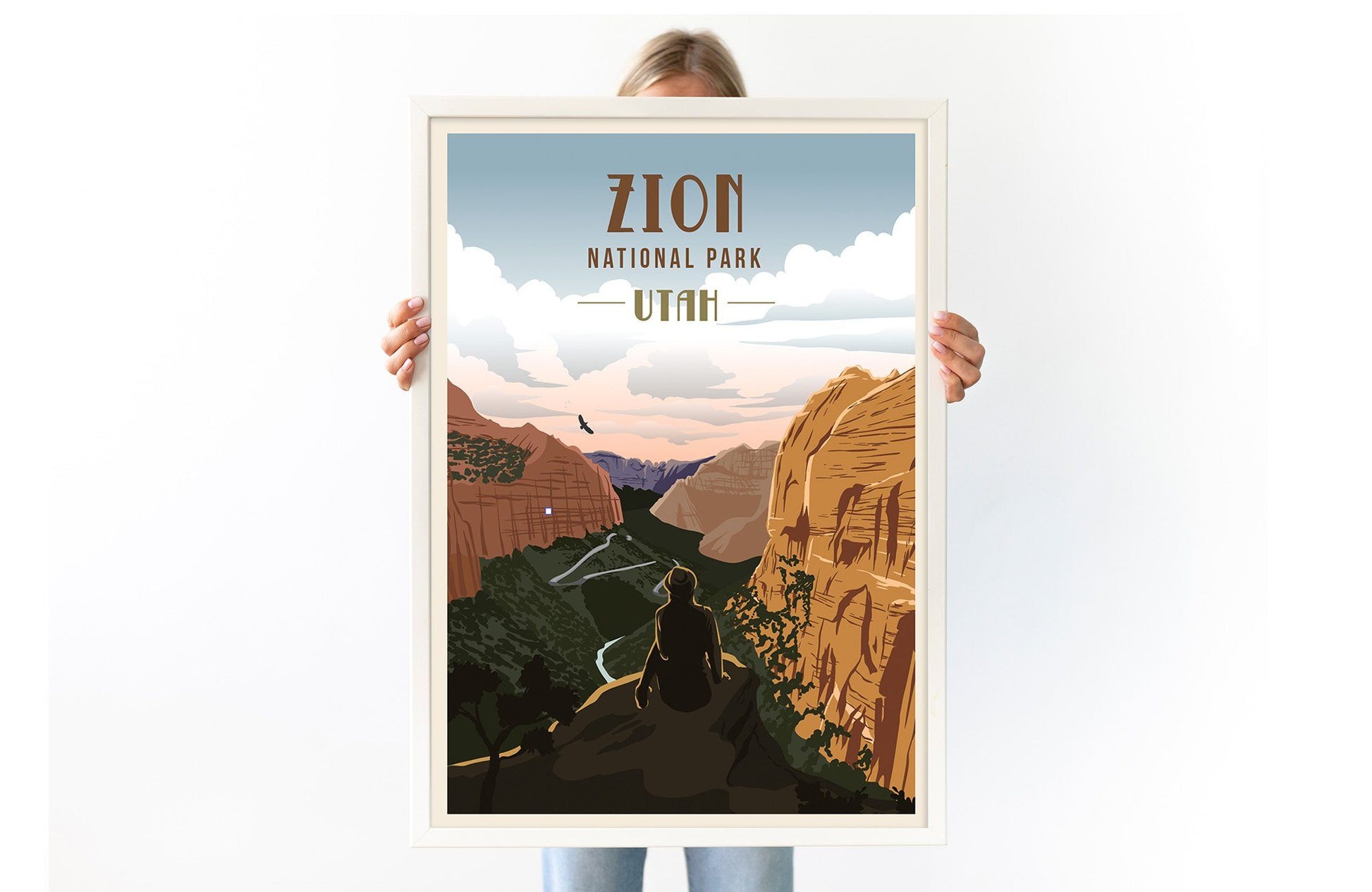 Zion National Park, National Park Poster, Unframed Map World Vibe Studio 